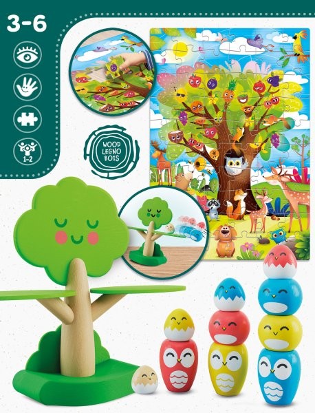 Lisicani Montessori Baby -  Wood Tree Balancing