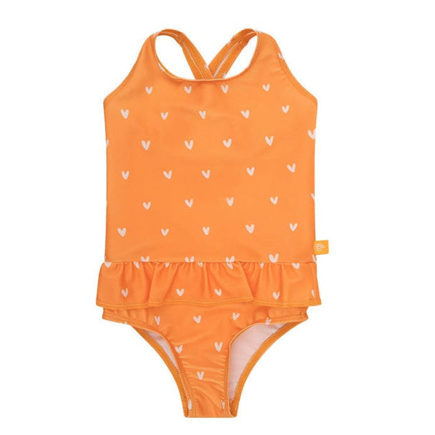 Swim Essentials Girls Bathing Suit, Orange Hearts