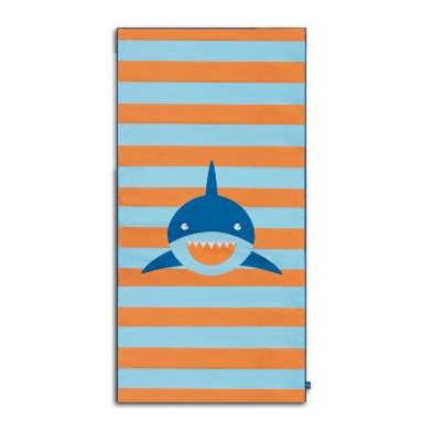 Swim Essentials Luxe Recycled Microfiber Beach Towel, Striped Shark