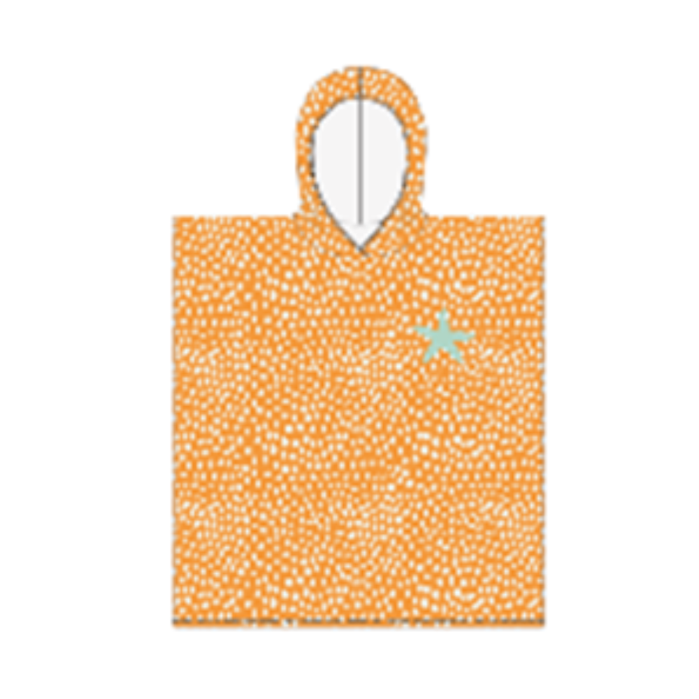 Swim Essentials Luxe Beach Poncho - Dots Orange, 55 x 50 cm