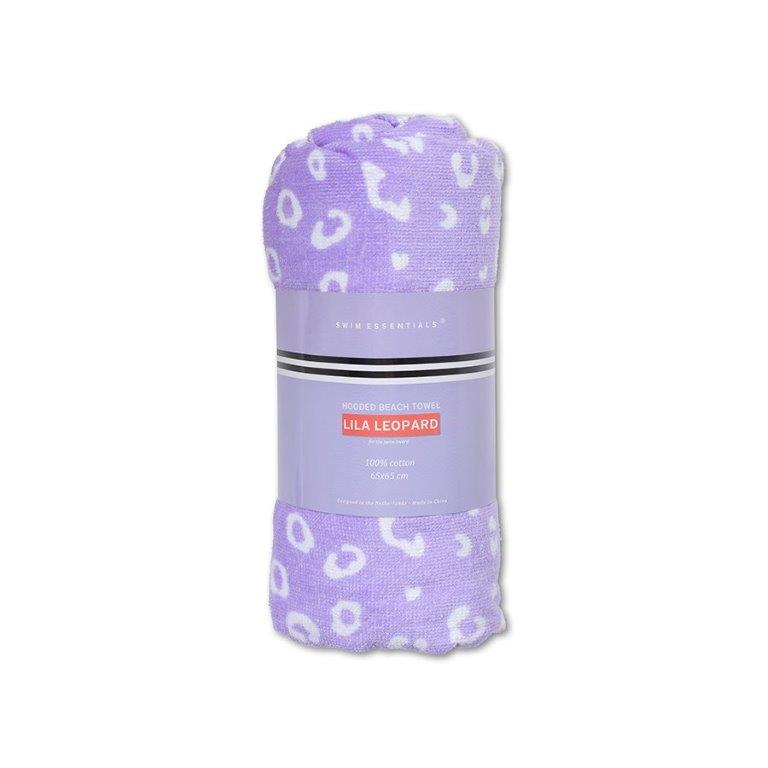 Swim Essentials Luxe Beach Towel - Lilac Leopard, 135 x 65 cm