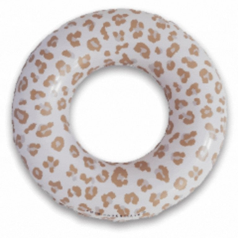 Swim Essentials Inflatable Swim Ring - Beige Leopard, 90 cm