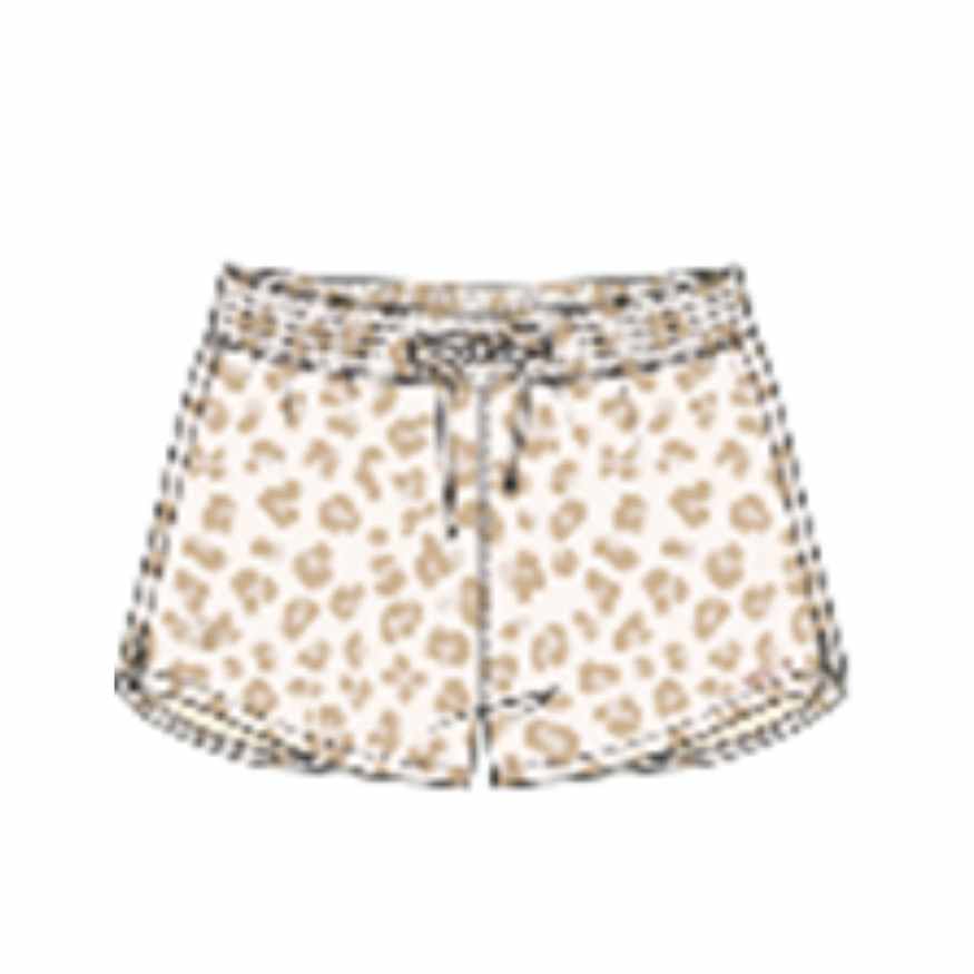 Swim Essentials Girls UV Short, Beige Leopard