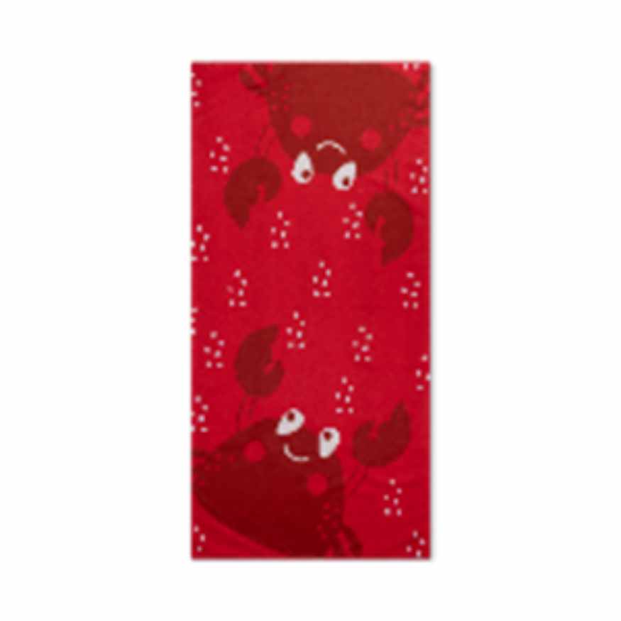 Swim Essentials Luxe Recycled Microfiber Beach Towel, Oh Crab Red