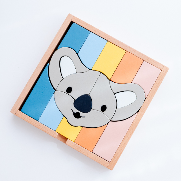 Stellavan & Papa - 3-in-1 Small Block Puzzle, Koala