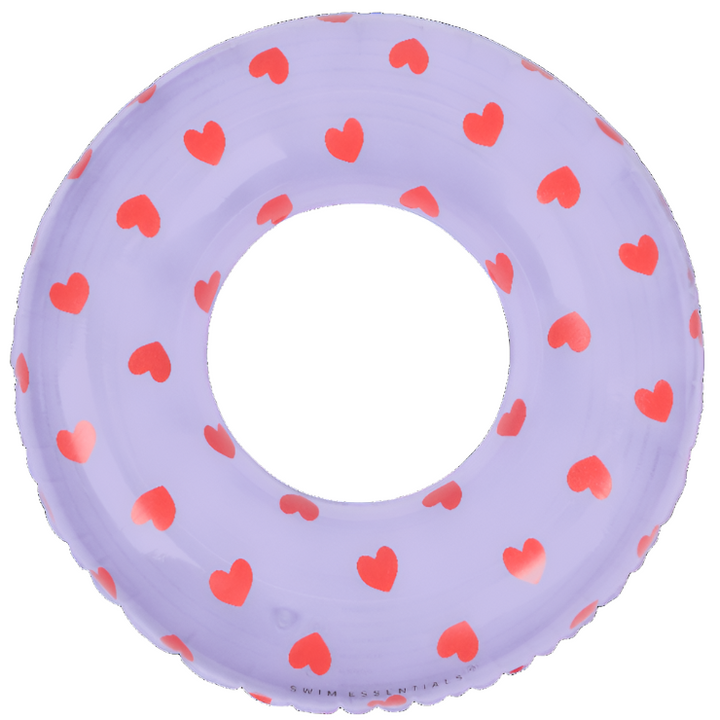 Swim Essentials Swim Ring, Lilac Hearts 90cm