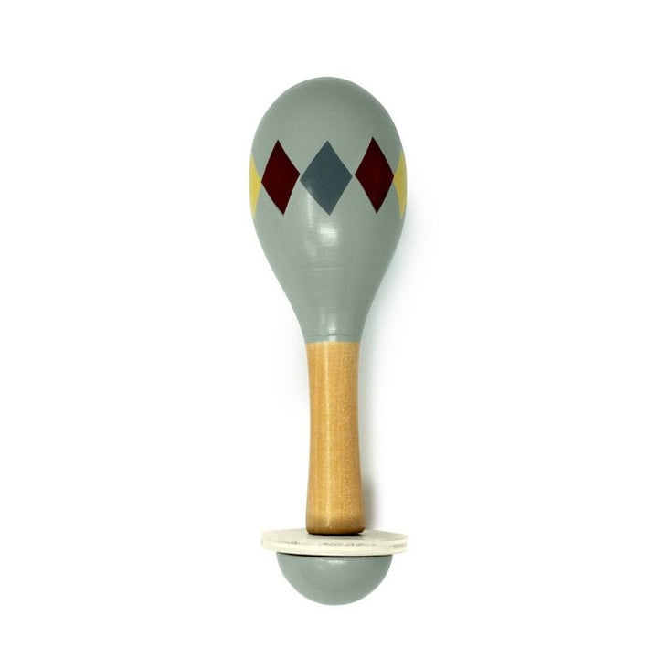 MamaMemo Wooden Music - Maraca, Harlequin/Green