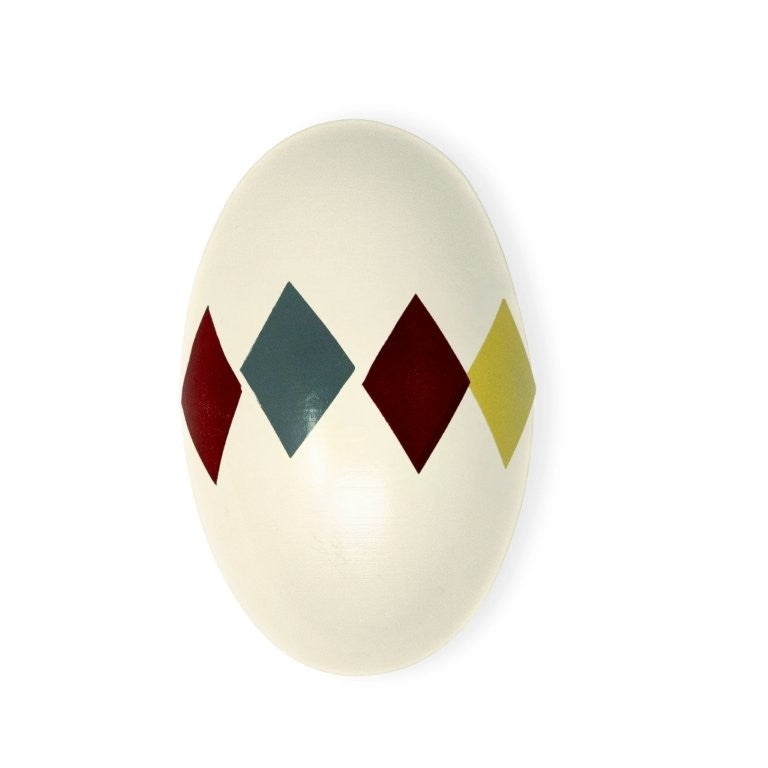 MamaMemo Wooden Music - Maraca Egg, Harlequin/White