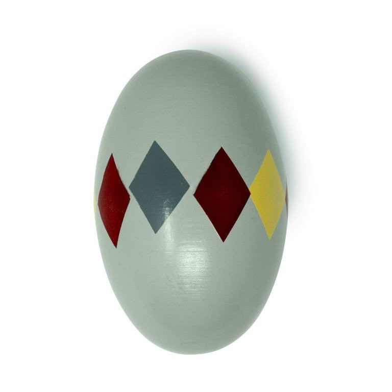 MamaMemo Wooden Music - Maraca Egg, Harlequin/Green