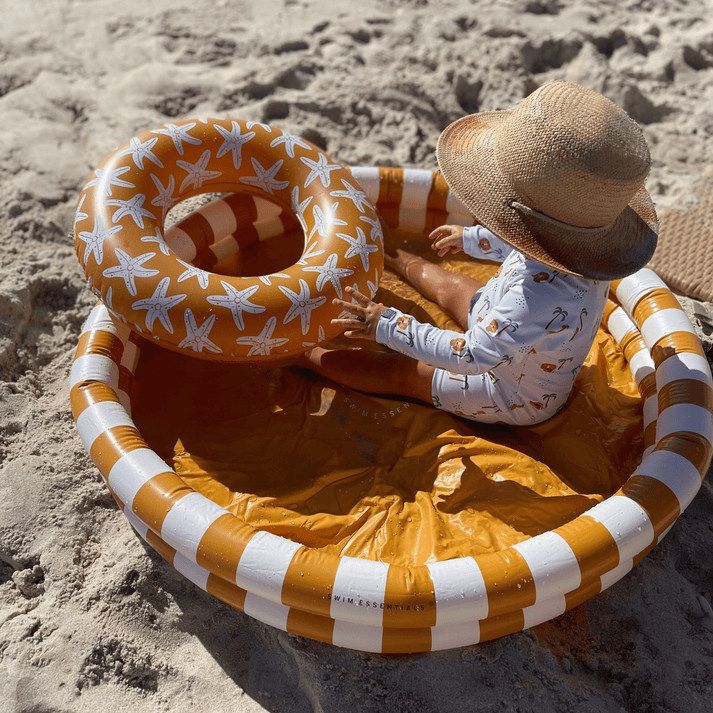 Swim Essentials Inflatable Kids Pool, Yellow Stripes, 100 cm