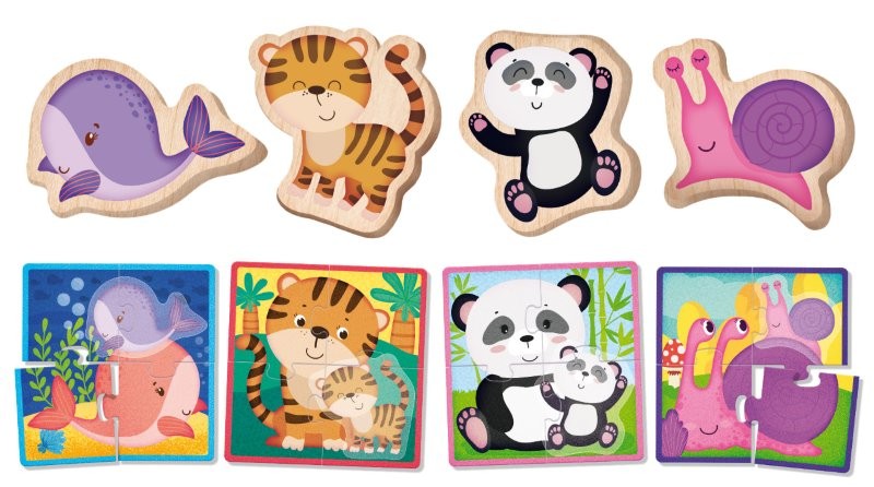 Lisicani Montessori Baby -  Wood Puzzle, Animals