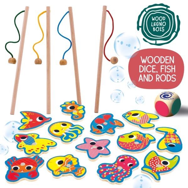 Lisciani Montessori Baby -  Wood Magnetic Fish Fun