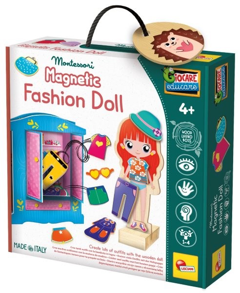 Lisicani Montessori Baby -  Wood Magnetic, Fashion Doll