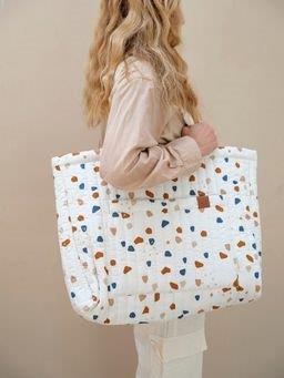 Fabelab - Quilted Organic Cotton Tote Bag - Terrazzo, 60 cm