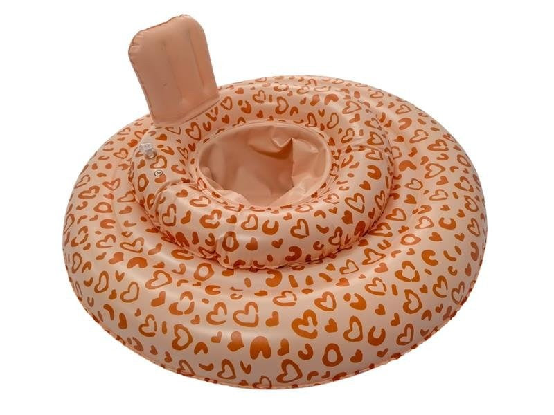 Swim Essentials Inflatable Baby Swimseat - Orange Leopard, 0-1 yrs