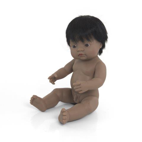 Miniland Doll - Anatomically Correct Naked Baby Latin American Boy, 38