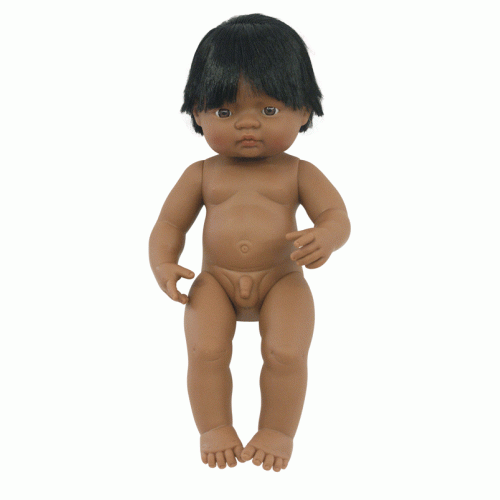 Miniland Doll - Anatomically Correct Naked Baby Latin American Boy, 38