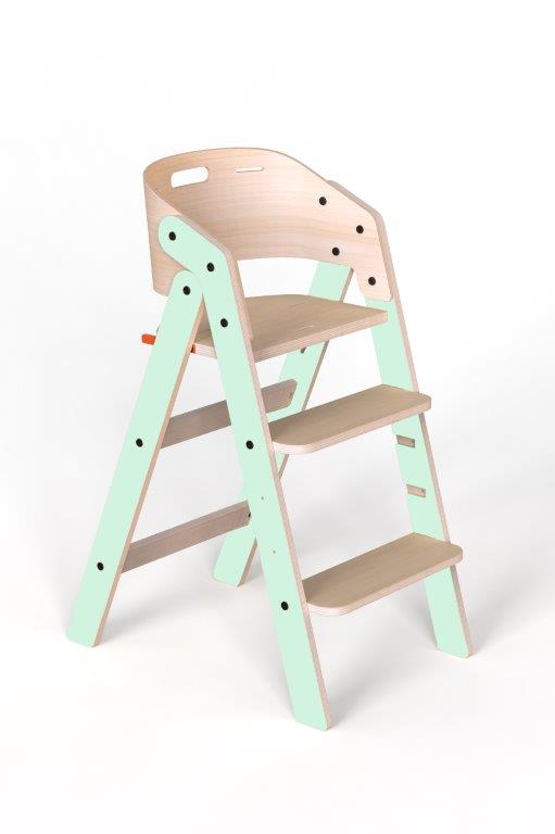 Mamatoyz My Chair Foldable Wooden High Chair, Mint