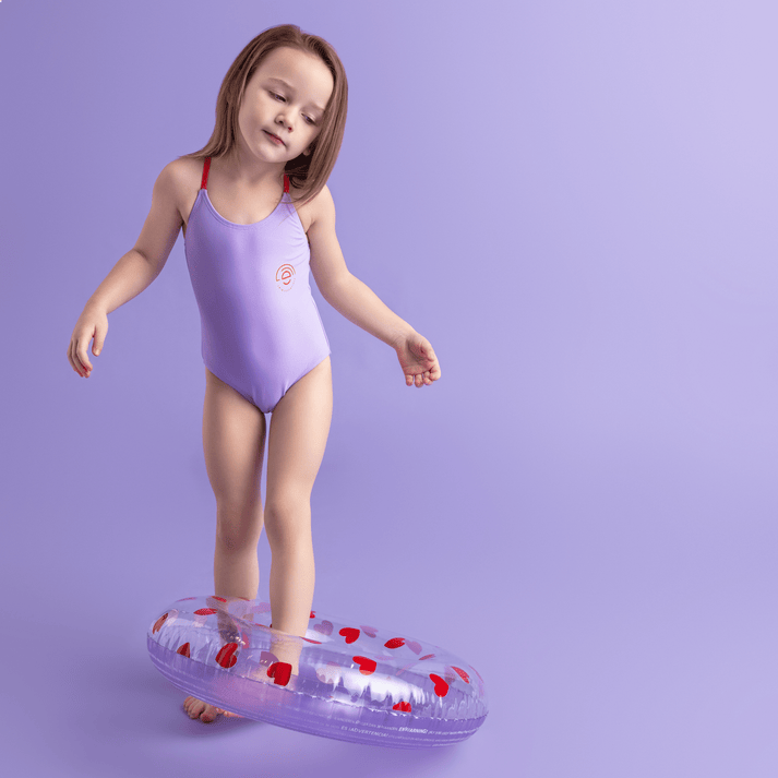 Swim Essentials Swim Ring, Lilac Hearts, 90 cm