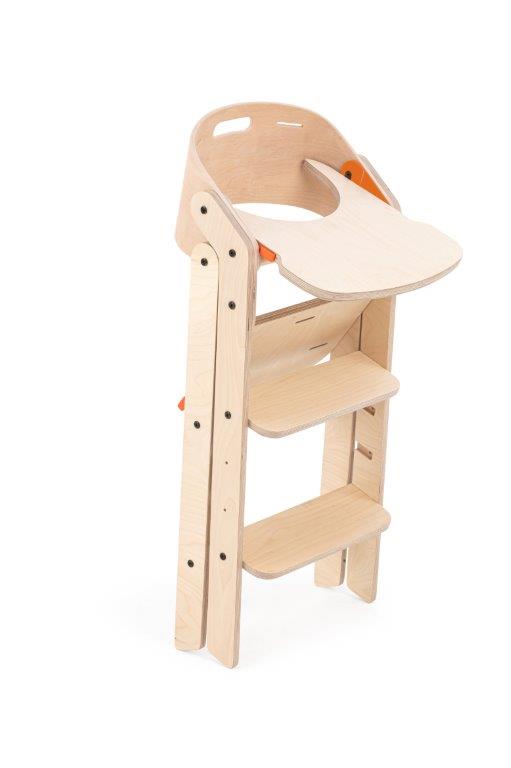 Mamatoyz My Chair All-In-One Foldable Wooden High Chair, Natural