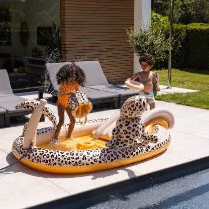 Swim Essentials Inflatable Adventure Pool, Beige Leopard