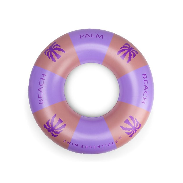 Swim Essentials Inflatable Swim Ring - Palm Trees Purple, 120 cm