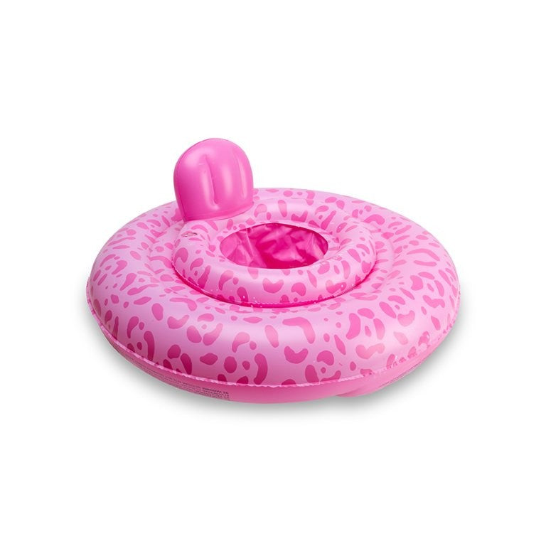 Swim Essentials Inflatable Baby Swimseat - Pink Leopard, 0-1 yrs