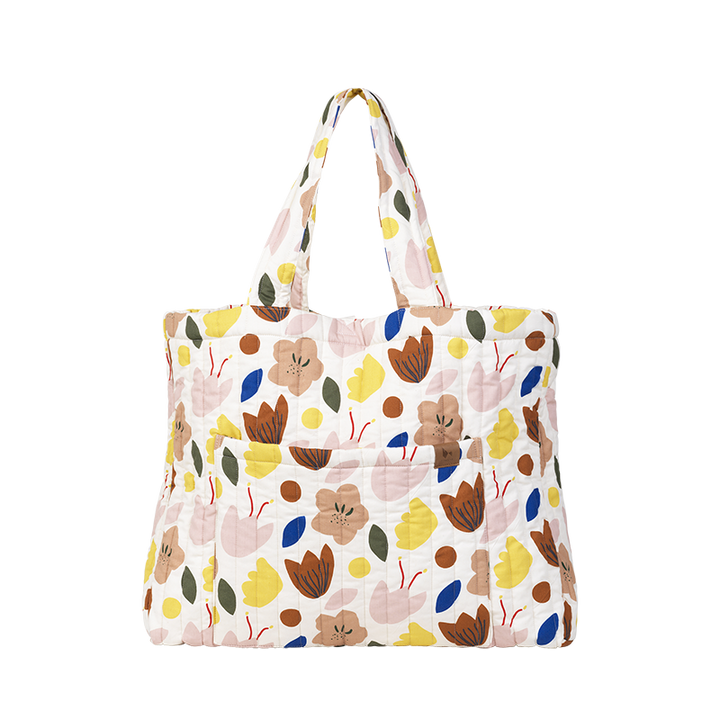 Fabelab - Quilted Organic Cotton Tote Bag - Flowers, 60 cm