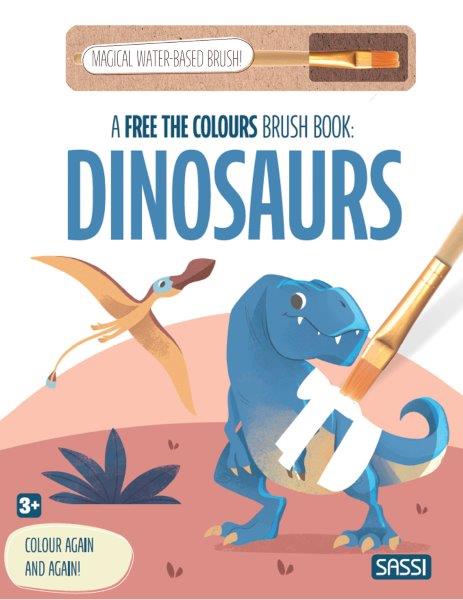 Sassi Free the Colours Reusable Paint Brush Book - Dinosaurs