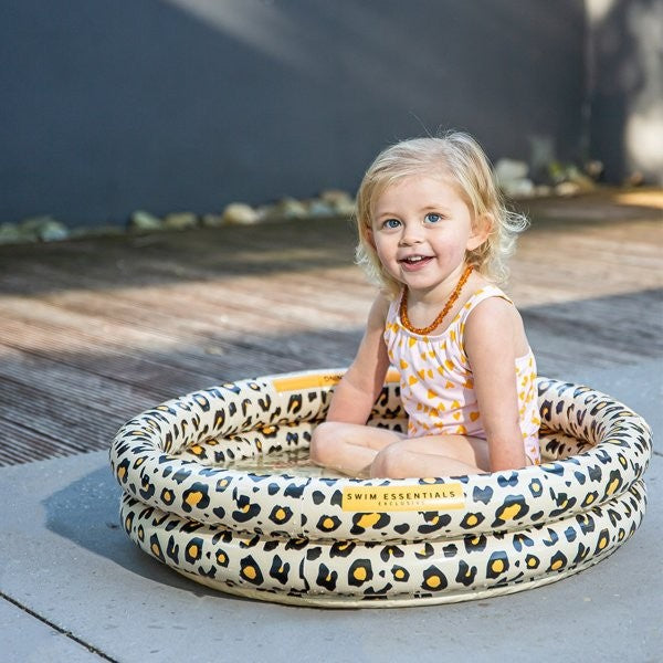 Swim Essentials Inflatable Baby Pool - Beige Leopard, 60 cm