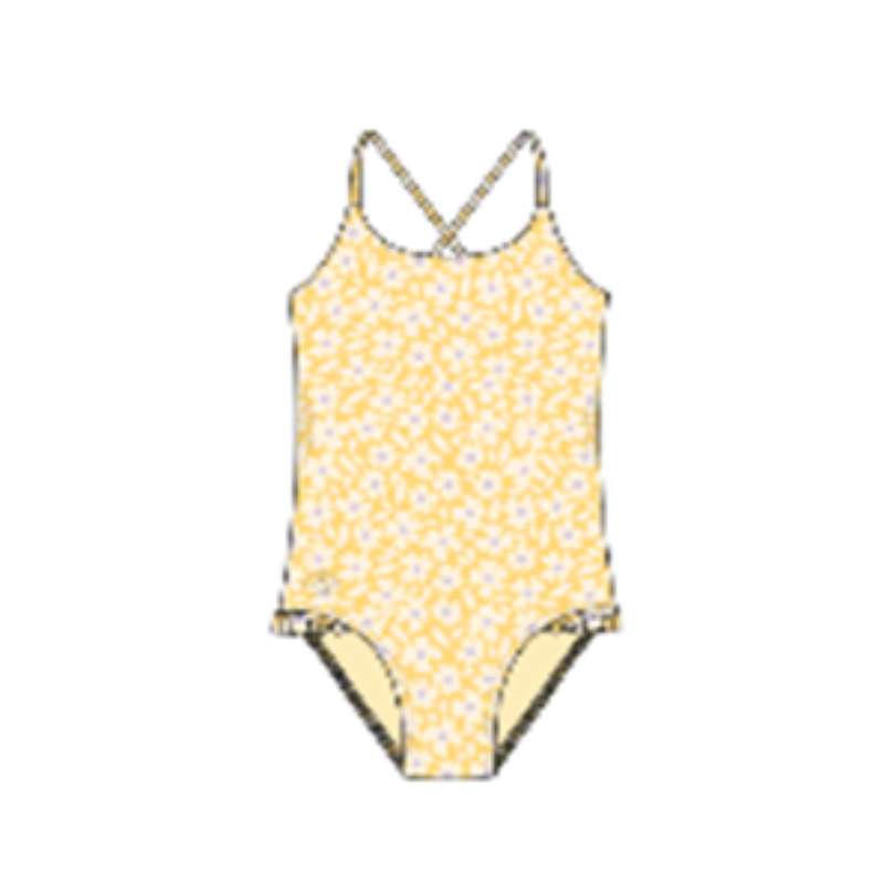 Swim Essentials Girls UV Bathing Suit, Florish Yellow