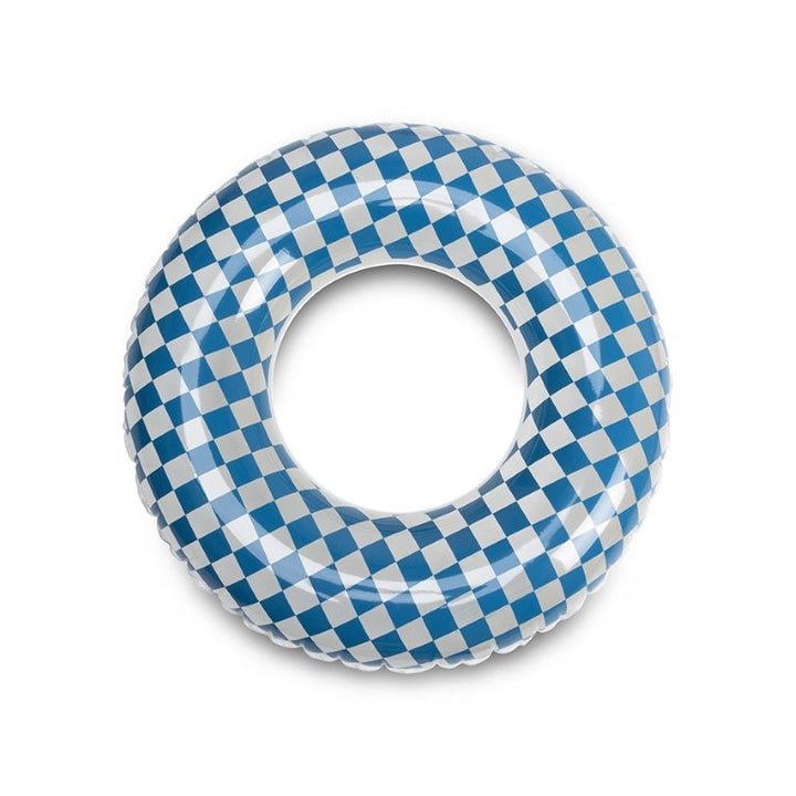 Swim Essentials Inflatable Swim Ring - Checkmate Blue, 90 cm