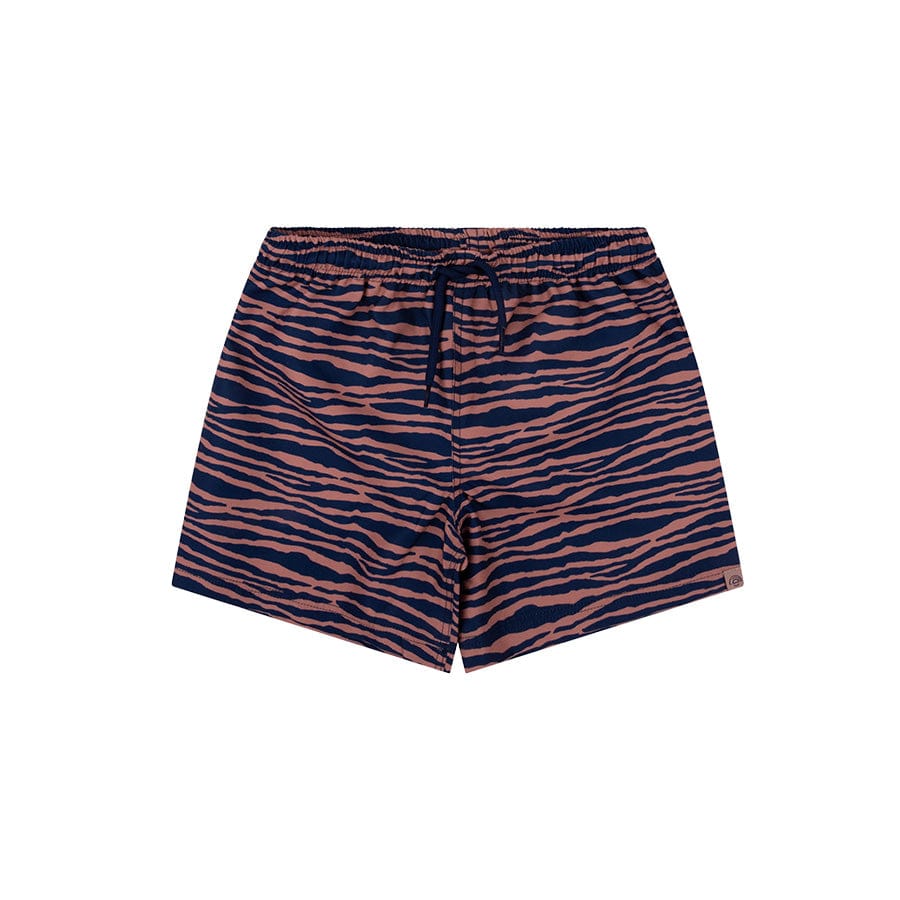 Swim Essentials Mens Swim Short, Blue/Orange Zebra