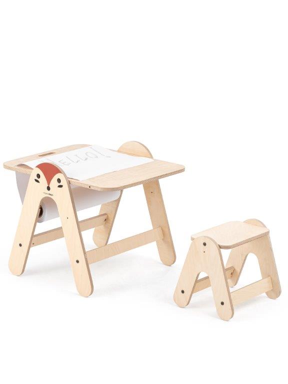 Mamatoyz Massam Wooden 2 in 1 Activity Table/Writing Board - Fox, Natural