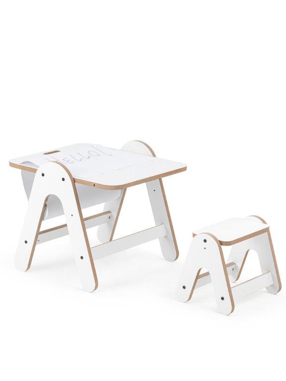 Mamatoyz Massam Wooden 2 in 1 Activity Table/Writing Board - White